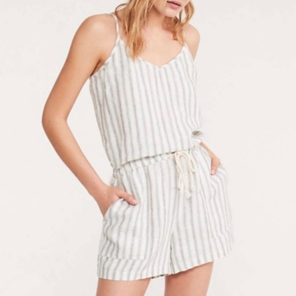 Lou & Grey for Loft Striped Linen Romper